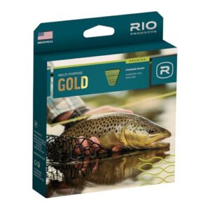 RIO Premier Gold Fliesschnur für Forellensport, Moos/Gold, WF6F F 1.5 kg