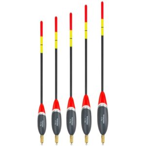 Fünf Fischerei-Waggler-Luren in verschiedenen Farben, ideal für Anfänger und Profis zum Angeln