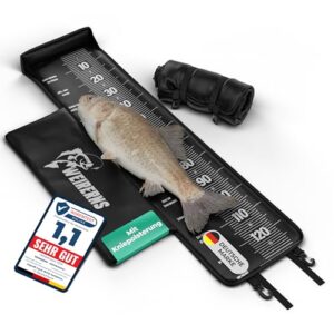 WEIRERNS Premium Abhakmatte, Abhakmatte mit Maßband 130cm x 30cm, Abhakmatte Angeln, mit humorvollen Sprüchen, leicht zusammenrollbar & Kantenschutz