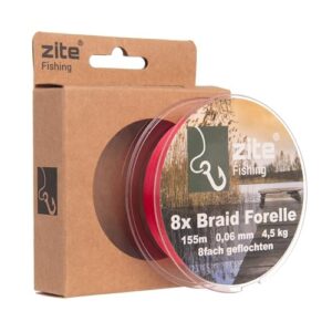 Zite Fishing 8-Fach Geflochtene Forellenschnur, 155 m UL-Braid in 0,06 mm mit 4,5 kg Tragkraft, rund und dehnungsarm, ideal für Spoon, Softbait & feines Forellenangeln