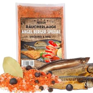 Vielfältige Raucherlauge Produkte von Angel Berger - Räuchergut mit verschiedenen Sorten wie Aal, Forelle und Meeresfisch ohne Geschmacksverstärker