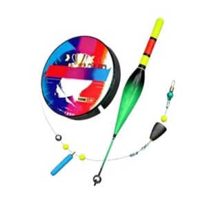 Automatisches Bobber-Angelschnur-Set, 100 m lang, vorgebundene Angelschnur, gebrauchsfertig, mit Farbwechsel-Schwimmer für Männer und Väter, ideal für Salzwasser- und Süßwasserangeln