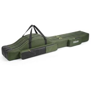 Ergänzbares Outdoor-Angelruten-Taschenfach mit 3 Fächern, strapazierfähige Angelrute-Werkzeuge-Aufbewahrungstasche für Angler und Fischer