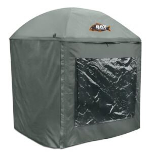 Wasserdichtes Angelzelt für Sessions und Karpfenangeln - BAT Tackle Covered Umbrella Shelter mit Seitenteilen und Sichtfenster