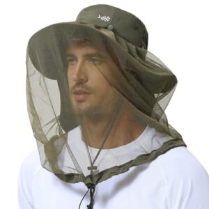 Bassdash Sonnenhut mit verstecktem Kopfnetz und Nackenschutz für Herren und Damen - optimal gegen UV-Strahlen und Insekten schützen