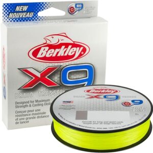 Berkley X9 Geflochte Schnur, Flame Grün - 150 Meter lang, 9 Kilogramm stark, ideal für Freizeitsport und Jagd