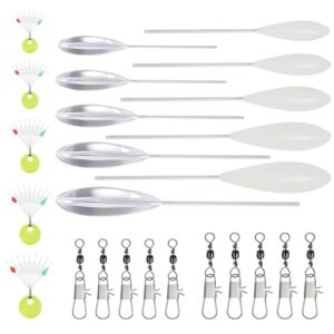 Sbirolino Set für Angeln, 25 Stücke, 5 Gewichte, 10 dreifachwirbel und Schnurstopper