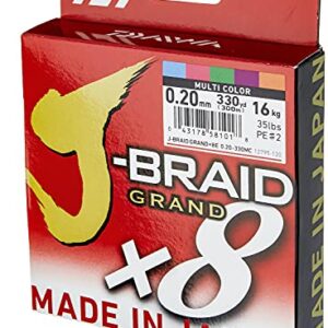 Hochwertiges Fadenmaterial für die Angel, Daiwa J-Braid Grand X8E 0.24mm-300m MC mit hoher Festigkeit und Zugfestigkeit