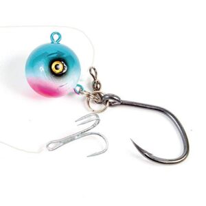 Fladen Deadbait Halibut Rig, System für Tote Köderfische, Vier Farben, Gewichte 300g, 400g und 500g, Drilling 3/0 / 4/0, Einzelhaken 12/0 (Blue/Pearl)