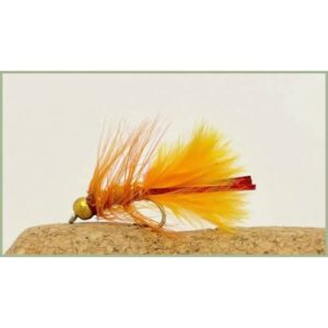 Viele Forellenvogel Fliegen Mini Flash Damsel, orange rot Flash für das Fliegenfischen
