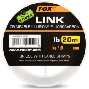 Hochwertiges Vorfachmaterial für Karpfenangeln aus transparentem Illusion-Fluorocarbon, Durchmesser 0.53mm, Tragkraft 25lb