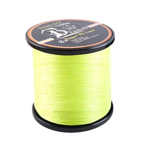 Geflochtene Angelschnur 8fach 1000m PE Super Starke Geflochtene Schnüre, gelb, 3.0# 0.28mm/18.14kg/40lb für Angeln in verschiedenen Gewässern