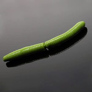 Hochwertiges Creaturebait für Angeln, Libra Lures Fatty D' Worm 6,5cm in Olivefarbe, 10 Stück pro Packung