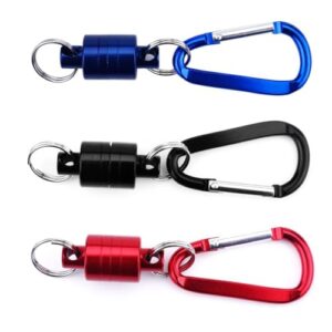 Magnetisches Netz zum Fliegenfischen, magnetischer Kescher-Halter, Angeln, magnetisches Werkzeug aus Aluminium mit Magnet-Clip und langlebiger Schnalle