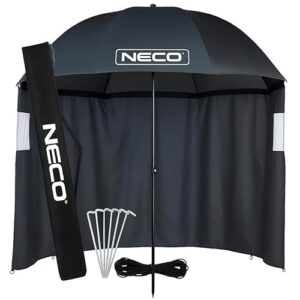 NECO Anglerschirm mit wasserdichten Konstruktion, klappbaren Design und 3/4-Unterstand für Angel-Touren