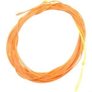 Tenkara Fliegenfischschnur aus PVC, konisch, 4 m, Nylon-Polyester mit Schlaufen für reibungsloses Werfen in Süß- oder Salzwasser (orange)