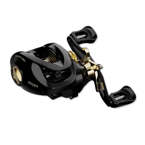 Ergonomische Angelrolle mit hohem Übersetzungsverhältnis 7.2:1, bremskräftige Magnetkugeln und Entladungsalarm-System für effizientes Angeln im Salzwasser und Süßwasser.