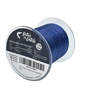 Monofile Raubfisch Angelschnur von Petri's Catch, 450m lang, 3,2kg Tragkraft und 0,2mm Durchmesser, ideal für Spinn- und Grundangeln