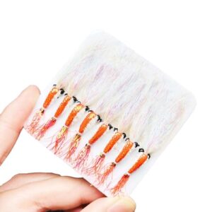 Hochwertige Bionics Crystal Flash Silk Shrimp Fliegen für Fischfang, perfekt für Barsch, Forelle und Lachs, 8 Stück, rot