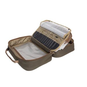 Professionelle Reisetasche für Fliegenbinden mit 4 transparenten Taschen und gepolsterter Werkzeug-Aufbewahrungsbehälter für Schraubstock, Werkzeugset und Materialien