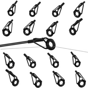 Rutenspitzen-Reparaturset aus Edelstahl, 16 Stück, ideal für die Angelrute, Reparatur Kit mit Keramik Führungsringen für Süß- und Salzwasser Angeln