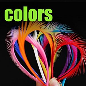 Gänsefedern für Steinfliegen und Nymphenschwänze, 60 Stück in 15 Farben, stachelige Fasern zum Binden von Fliegensets