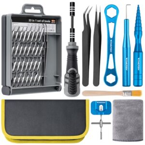 THKFISH Wartungsset für Angelrollen, Rollenreinigungsset und 33-in-1 Schraubendreher - Kompaktes Angelreparaturset mit hochwertigen Werkzeugen aus Aluminiumlegierung