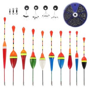 Komplettes Posenangelsatz für den perfekten Fang! Mit verschiedenen Schwimmer-angelkörpern, Bleischrot und Gummistopfern für Süßwasser und Meeresangeln.