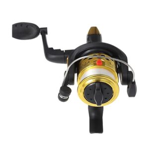 YARNOW Kleine Angelrolle, Aluminium Spalte, Metallrolle mit Schnur, kaltgeschmiedet, salzwasserbeständig, für Hochseeangeln und Flussangeln geeignet.