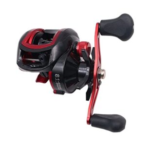 ZONADAH High Speed 8:1 Baitcaster Angelrolle mit Einstellbarem Bremssystem und 18+1 Kugellager für Linkshänder, geeignet für Meer und Süßwasser, max. Drag 8KG