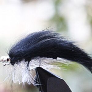 20 Stück Schwarze Zonker-Streamer-Lockmittel für Forelle und Lachs Fliegenfischen, Größe 6