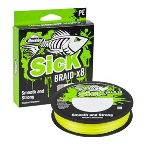 Berkley Sick Braid - 8-fach geflochtene Angelschnur für das Angeln auf Raubfische und Meeresangeln mit super glatter Oberfläche und hoher Knotenfestigkeit