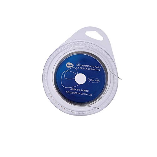 Fischereistahldraht 7 Stränge geflochtener Leader Edelstahl-Angeldraht mit Kunststoff überzogen, 5 Größen (10 lbs)