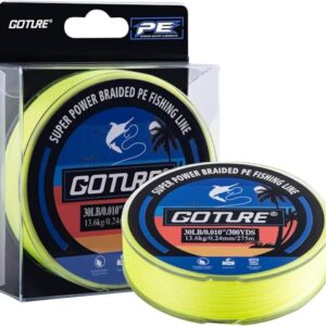 Goture Angelschnur geflochten 8-Fach, Ultradünn, Starke Schnur für Spinnfischen, Raubfisch und Carp Angeln mit hoher Sensitiveität und langer Farbstabilität