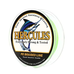 HERCULES Super Cast 100m - 2000m Yards Geflochtene Angelschnur für Salzwasser und Süßwasser, PE-Geflecht, Fischdraht, Superline mit 8 Strängen, Teststärke 10-300lb
