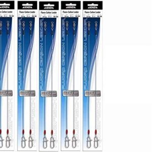Set von 5 Packungen Jenzi Fluoro - Carbon Vorfächer, Länge 30 cm, Tragkraft 6,5-20kg, inklusive gratis Petri Heil Aufkleber