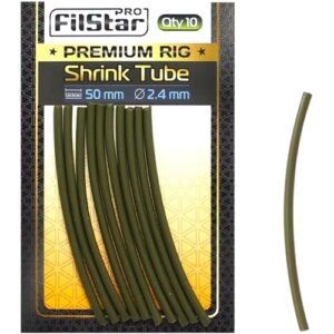 PRO Filstar Angeln Schrumpfschlauch Set 10 x 50 MM, Dia 2.4MM - Anti-Tangle-Sleeves für Futterkorb - Hülse für Angelhaken mit Vorfach - Carp Fishing Line Aligner