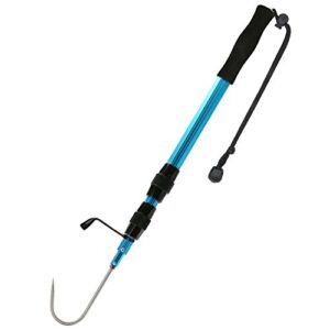 SAN LIKE Teleskop Gaff Haken Speer, Aluminiumlegierung Meeresangeln Fischgaff mit Landehilfe Speerhaken, Teleskopisches Fischgaff für Meer und Binnengewässer