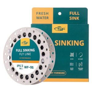 Voll sinkende Fliegenschnur mit Forward Taper und Gewicht für den Fischereisport
