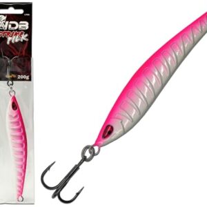 Wild Devil Baits Strike Pilk Pilker Meersköder für Dorsch und Heilbutt, norwegischer Köder für die Ostsee und andere Reviere, hot pink, 200g
