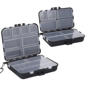 Zwei schwarze Angelkoffer mit Zubehör, einsetzbares Design zur Aufbewahrung von Angelzubehör und -geschenken