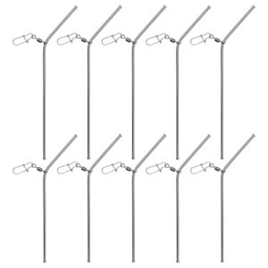 Anti Tangle Boom Zubehör für Feeder Angeln Grundangeln - 10 Stück Fishing Anti Tangle Boom, Antitangleboom Sleeves Angeln Set 9/12 cm Röhrchen, Anti-verheddern Fishing Zubehör, Metall RöHrchen Klein mit Wirbel Gebogen Zubehör