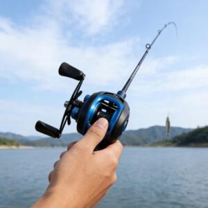 Angelrolle für Baitcasting, Langwurf-Angeln in Süß- und Salzwasser - Baitcast-Rolle mit Anti-Rückschlag-System