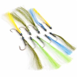 Epoxy Streamer Fliegen für Salzwasserfische, Wolfsbarsch und Makrele - 10 Stück, Größen 4-8