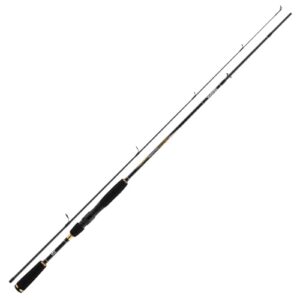 Detaillierte Aufnahme einer Daiwa Crossfire UL Spinnrute 2,10m lang mit einem Gewicht von 2-7g. Die Rute ist ideal für Fischtouren im stillen Wasser oder bei Fließgewässern und zeichnet sich durch ihre hohe Präzision und ihr gutes Gewichtsverhältnis aus.