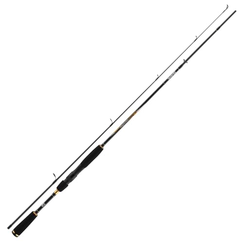 Detaillierte Aufnahme einer Daiwa Crossfire UL Spinnrute 2,10m lang mit einem Gewicht von 2-7g. Die Rute ist ideal für Fischtouren im stillen Wasser oder bei Fließgewässern und zeichnet sich durch ihre hohe Präzision und ihr gutes Gewichtsverhältnis aus.