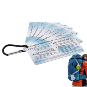 Diagrammkarten für Fischer-Knoten - Handbuch für Wurflinien, laminiert, tragbares Trainingsreferenzwerkzeug. Ein lehrreicher Begleiter für die Verbesserung der Fähigkeiten bei der Bindung von Knoten.