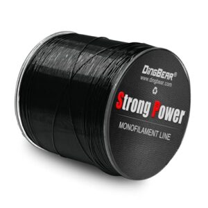 Dingbear Schwarz Nylon-Angelschnur, monofile Nylon-Angelschnur mit starker Spannung für Süßwasser- und Salzwasserfischen, 1000 Meter Länge, 7# Dicke (25LB/0.43mm)