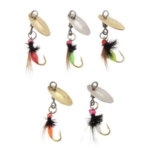Angelköder mit Bionik-Fliege, Köder mit Spinner, für Wolfsbarsch, Mond, Hecht und Forelle zum Fliegenfischen