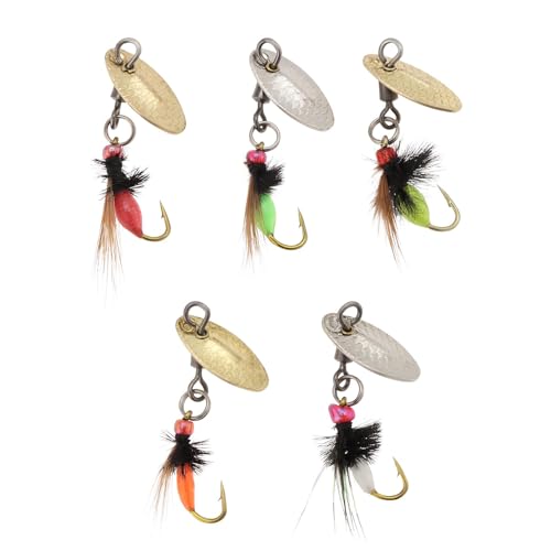 Angelköder mit Bionik-Fliege, Köder mit Spinner, für Wolfsbarsch, Mond, Hecht und Forelle zum Fliegenfischen